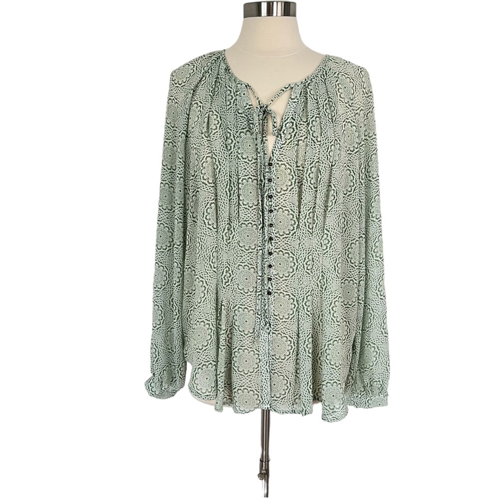 Behind the Seams Long Sleeve Blouse Sz XL